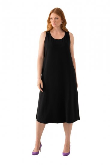 Ulla Popken 823276 Robe sans manches Noir - Robes maxi - Robes longues pour femmes rondes