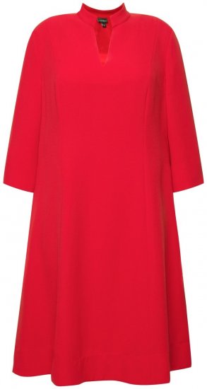 Ulla Popken 823290 Robe trapèze à poches Rouge - Robes midi - Robes mi-longues pour femmes rondes
