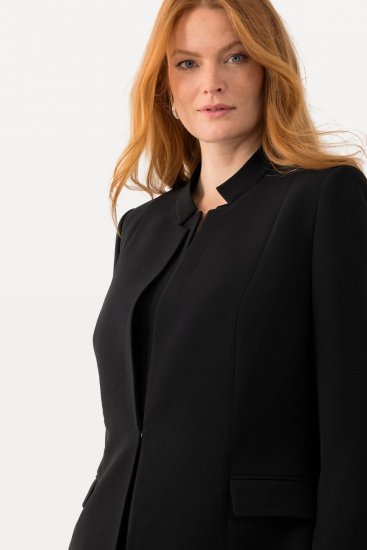 Ulla Popken 823318 Blazer à col montant Noir - Blazers - Vestes blazer pour femme, grandes tailles
