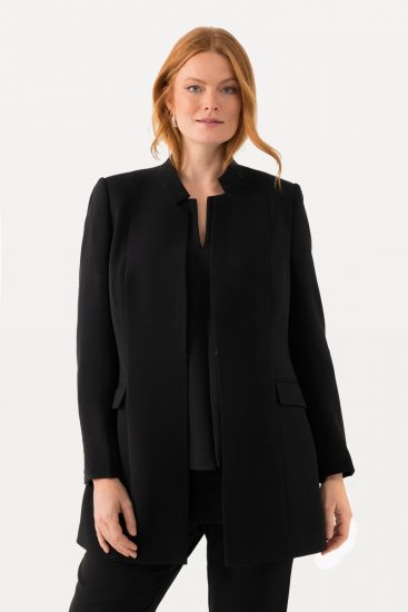 Ulla Popken 823318 Blazer à col montant Noir - Blazers - Vestes blazer pour femme, grandes tailles