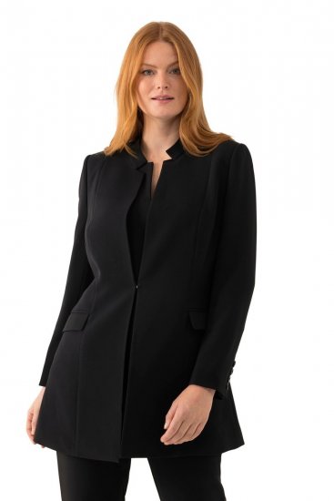 Ulla Popken 823318 Blazer à col montant Noir - Blazers - Vestes blazer pour femme, grandes tailles