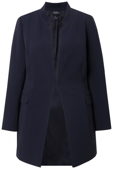 Ulla Popken 823318 Blazer à col montant Bleu marine - Blazers - Vestes blazer pour femme, grandes tailles