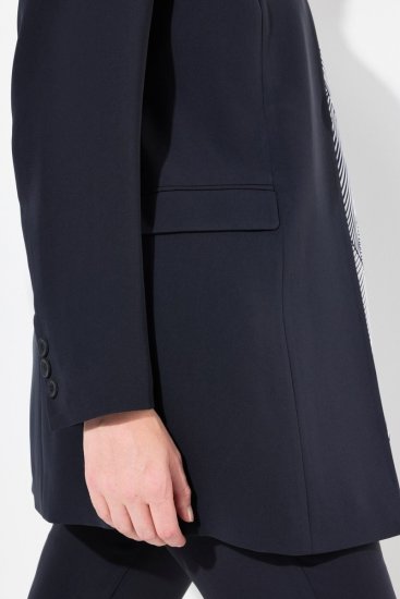 Ulla Popken 823318 Blazer à col montant Bleu marine - Blazers - Vestes blazer pour femme, grandes tailles