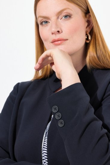 Ulla Popken 823318 Blazer à col montant Bleu marine - Blazers - Vestes blazer pour femme, grandes tailles