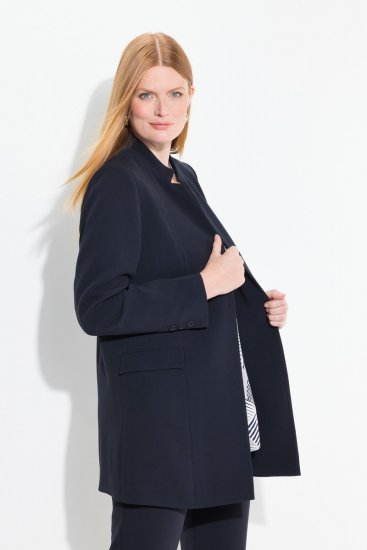 Ulla Popken 823318 Blazer à col montant Bleu marine - Blazers - Vestes blazer pour femme, grandes tailles