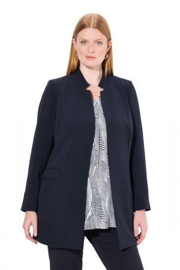Ulla Popken 823318 Blazer à col montant Bleu marine - Blazers - Vestes blazer pour femme, grandes tailles
