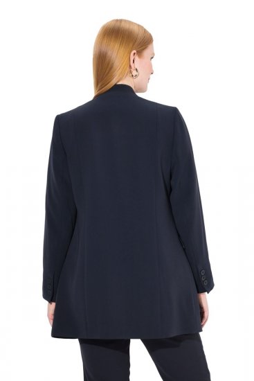 Ulla Popken 823318 Blazer à col montant Bleu marine - Blazers - Vestes blazer pour femme, grandes tailles