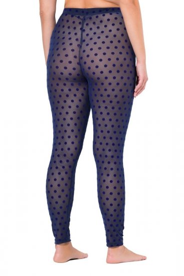 Ulla Popken 823383 Legging collant à pois Bleu marine - Collants & chaussettes - 