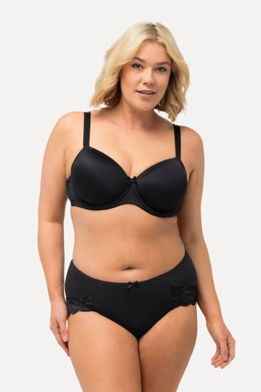 Ulla Popken 824106 Culottes en dentelle lot de 2 Noir - Culottes - 
