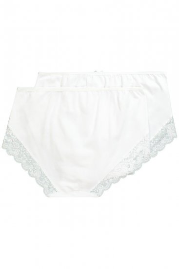 Ulla Popken 824106 Boxers en dentelle lot de 2 Blanc - Culottes - 