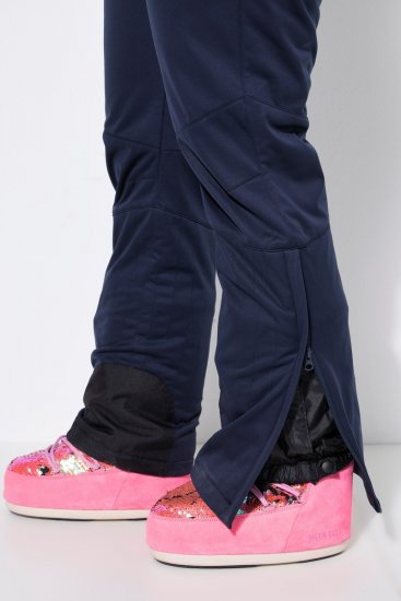 Ulla Popken 824297 Pantalon softshell à guêtres pare-neige Bleu marine - Vêtements de ski - 