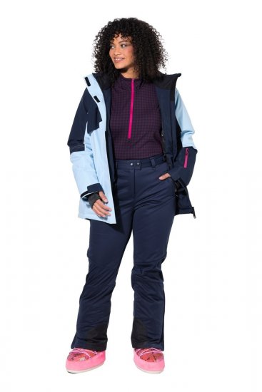 Ulla Popken 824297 Pantalon softshell à guêtres pare-neige Bleu marine - Vêtements de ski - 