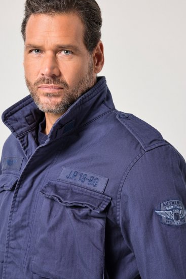 JP1880 Field Jacket with Badges Vintage Look Light Azure Blue - Vestes - Vestes homme grandes tailles