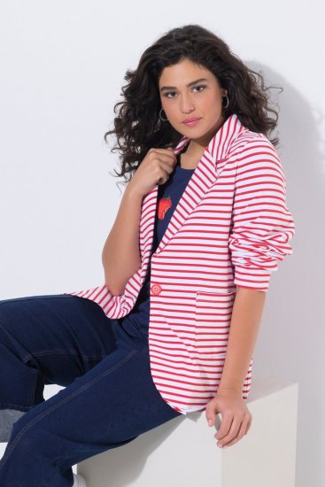 Ulla Popken 824355 Blazer en jersey Corail - Blazers - Vestes blazer pour femme, grandes tailles