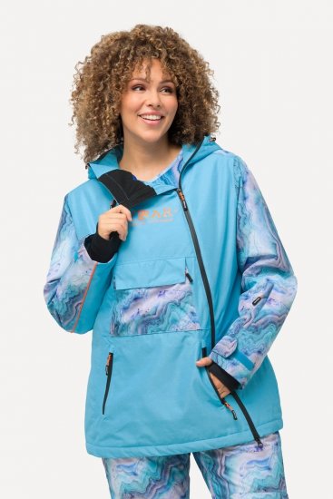 Ulla Popken 824429 Veste de ski marbrée à triple fonction Bleu - Vêtements de ski - 
