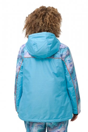 Ulla Popken 824429 Veste de ski marbrée à triple fonction Bleu - Vêtements de ski - 