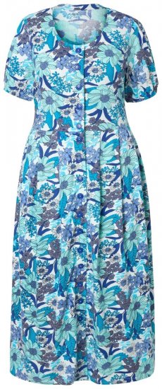 Ulla Popken 824966 Robe chemise fleurie Bleu marine - Robes chemise - 