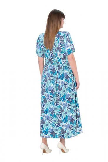 Ulla Popken 824966 Robe chemise fleurie Bleu marine - Robes chemise - 