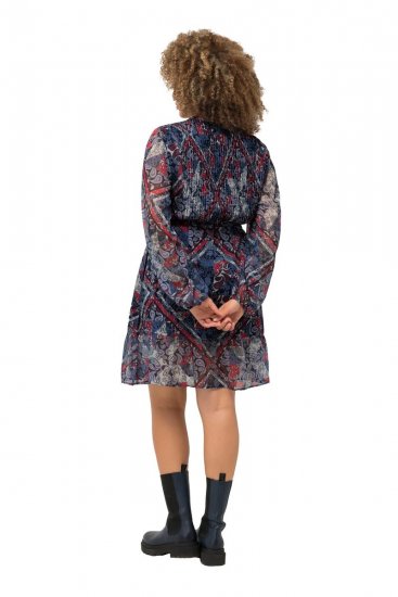 Ulla Popken 824976 Robe imprimée Bleu marine - Robes midi - Robes mi-longues pour femmes rondes