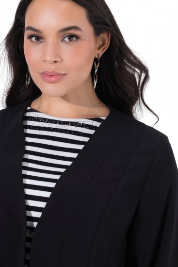 Ulla Popken 825828 Veste Noir - Vestes - Vestes grande taille pour femme