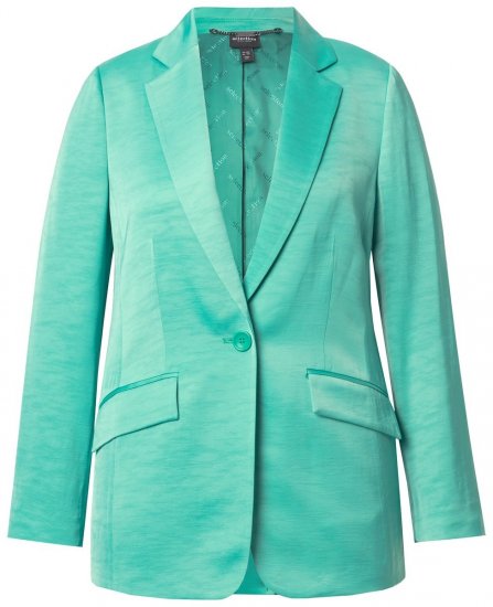 Ulla Popken 826161 Blazer texturé Vert - Blazers - Vestes blazer pour femme, grandes tailles