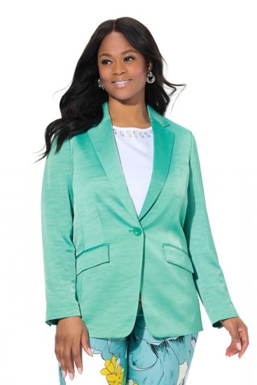 Ulla Popken 826161 Blazer texturé Vert - Blazers - Vestes blazer pour femme, grandes tailles