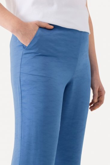 Ulla Popken 826163 Pantalon de tailleur large Bleu denim - Pantalons en tissu - Pantalons larges femme grande taille