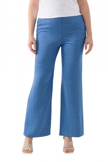 Ulla Popken 826163 Pantalon de tailleur large Bleu denim - Pantalons en tissu - Pantalons larges femme grande taille