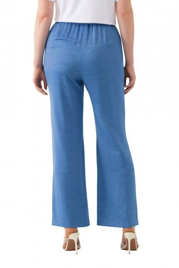 Ulla Popken 826163 Pantalon de tailleur large Bleu denim - Pantalons en tissu - Pantalons larges femme grande taille