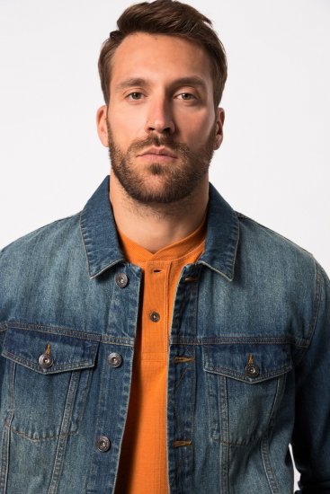 JP1880 826234 Veste en jean à poches poitrine Bleu indigo - Vestes - Vestes homme grandes tailles