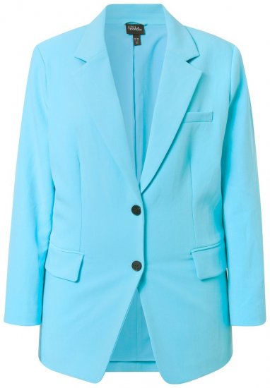 Ulla Popken 826487 Blazer oversize à poches à rabat Turquoise clair - Blazers - Vestes blazer pour femme, grandes tailles