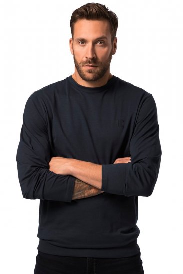 JP1880 827128 T-shirt à manches longues coupe ventre Bleu marine - T-shirts - T-shirts Homme Grande Taille