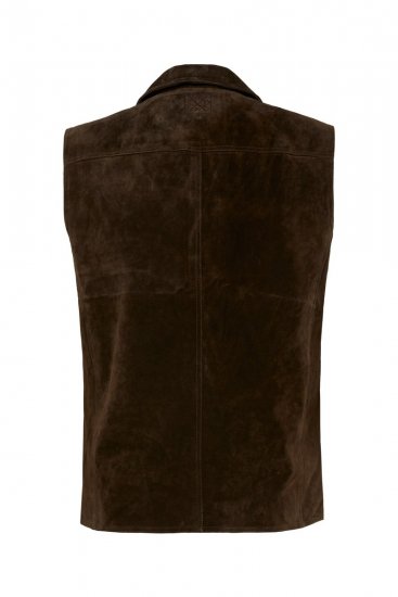 JP1880 827437 Gilet en daim à revers Marron foncé - Costumes - Costumes grandes tailles 