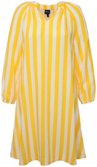 Ulla Popken 827653 Robe rayée Jaune - Robes midi - Robes mi-longues pour femmes rondes