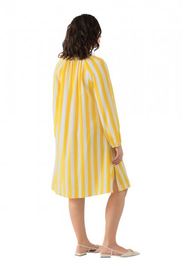 Ulla Popken 827653 Robe rayée Jaune - Robes midi - Robes mi-longues pour femmes rondes