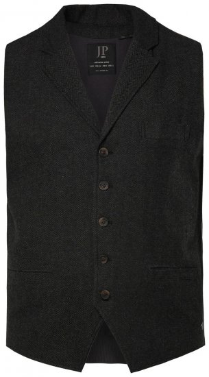 JP1880 828736 Gilet en tweed à dos tricoté Noir - Costumes - Costumes grandes tailles 