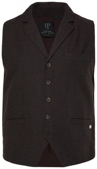 JP1880 828736 Gilet en tweed à dos tricoté Marron foncé - Costumes - Costumes grandes tailles 