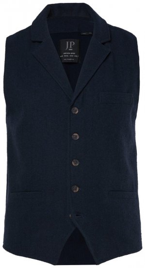 JP1880 828736 Gilet en tweed à dos tricoté Bleu marine - Costumes - Costumes grandes tailles 