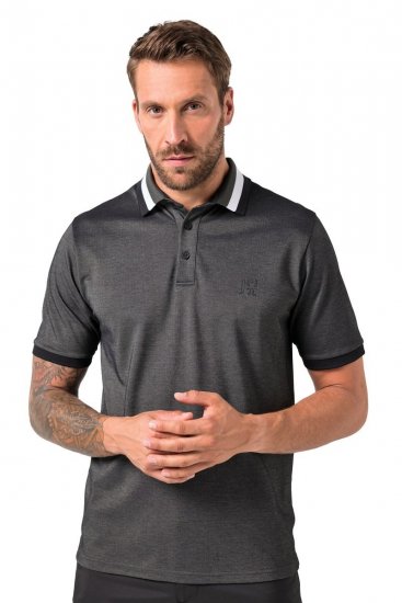 JAY-PI Quickdry Two-Tone Golf Poloshirt Black - Polos - Polos homme grande taille