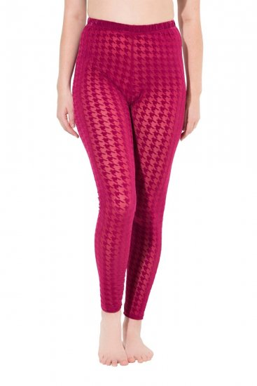 Ulla Popken 828982 Legging collant à carreaux Rouge baie - Collants & chaussettes - 
