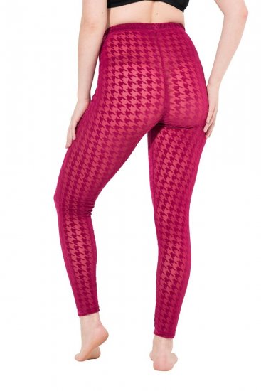 Ulla Popken 828982 Legging collant à carreaux Rouge baie - Collants & chaussettes - 