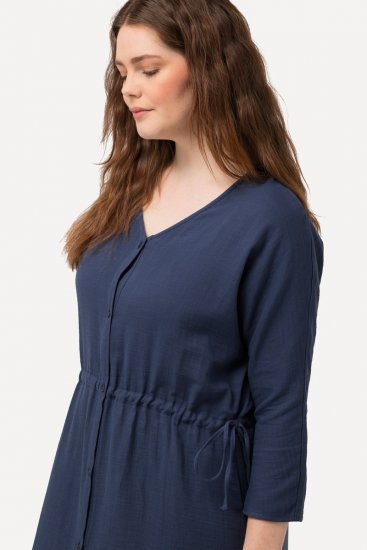 Ulla Popken 829143 Robe chemise Bleu marine - Robes chemise - 