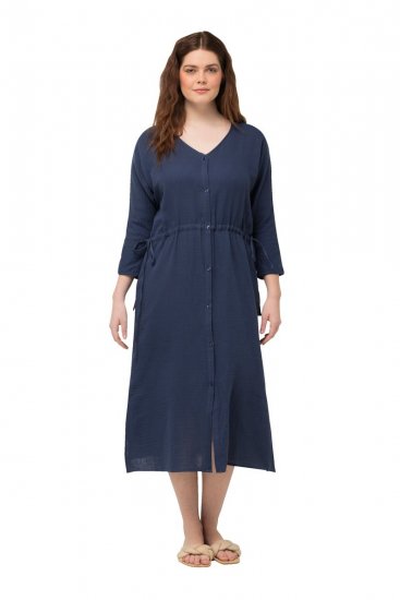 Ulla Popken 829143 Robe chemise Bleu marine - Robes chemise - 