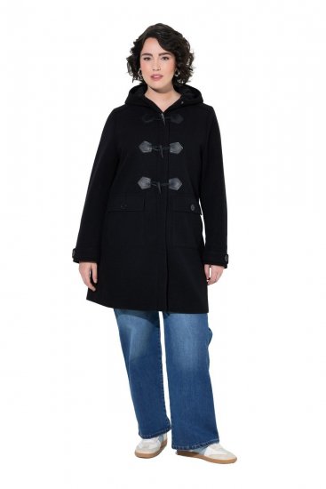 Ulla Popken 829347 Duffle-coat Noir - Manteaux - Manteaux grande taille pour femme