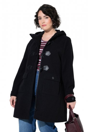 Ulla Popken 829347 Duffle-coat Noir - Manteaux - Manteaux grande taille pour femme