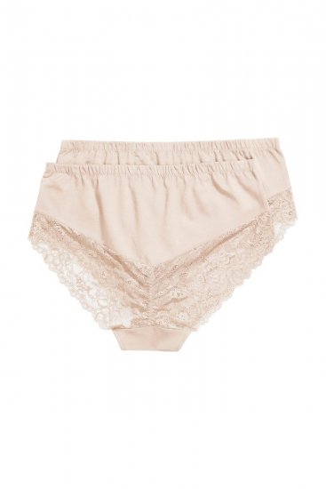 Ulla Popken 830094 Culottes en dentelle lot de 2 Beige - Culottes - 