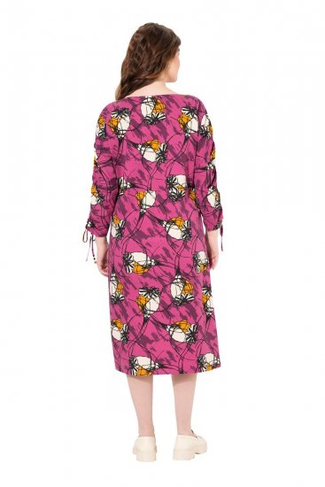 Ulla Popken 830151 Robe fleurie Rose - Robes maxi - Robes longues pour femmes rondes