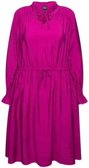 Ulla Popken 830615 Robe à manches longues et volants Lilas - Robes midi - Robes mi-longues pour femmes rondes