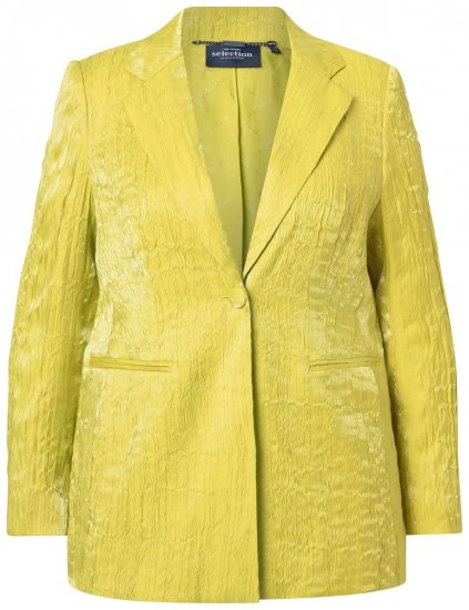 Ulla Popken 830767 Blazer froissé Vert clair - Blazers - Vestes blazer pour femme, grandes tailles