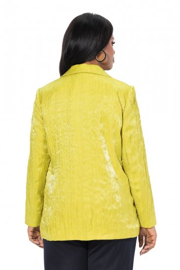 Ulla Popken 830767 Blazer froissé Vert clair - Blazers - Vestes blazer pour femme, grandes tailles